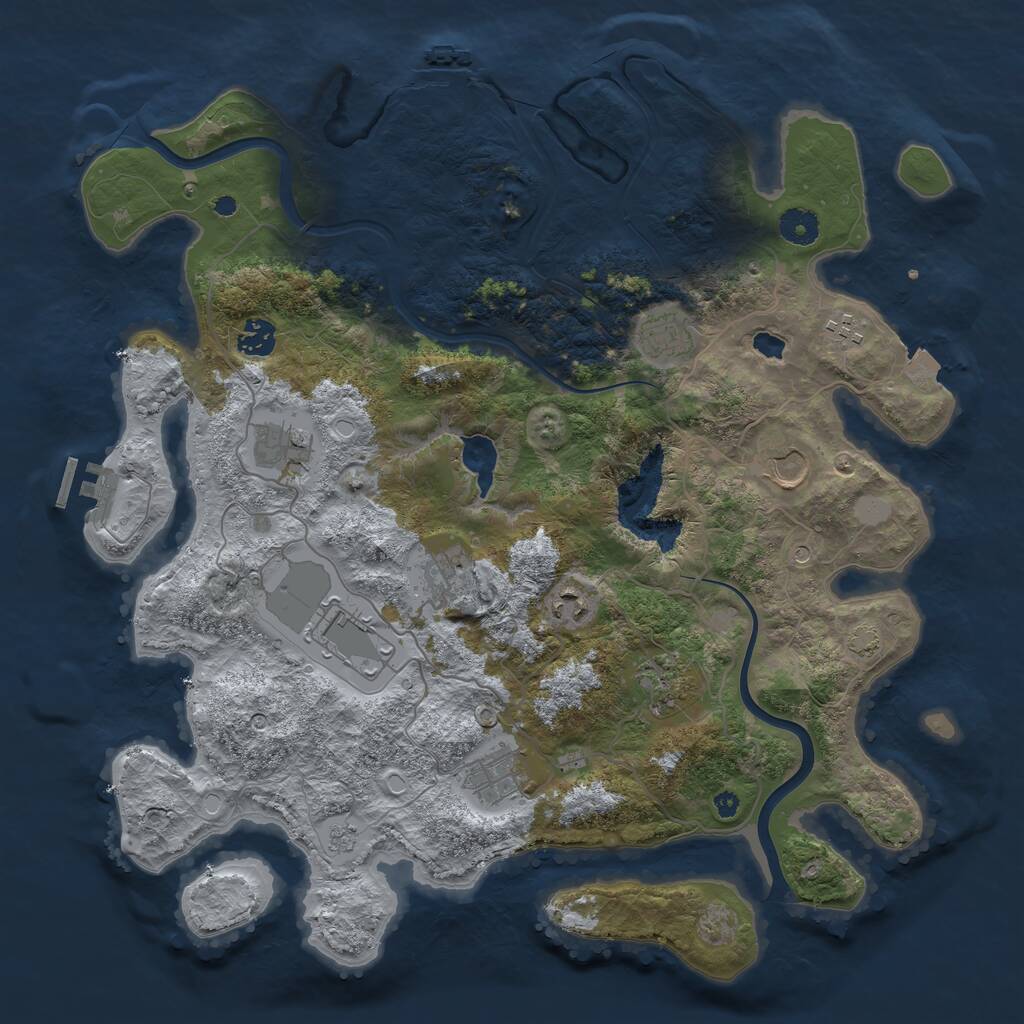 Rust Map: Procedural Map, Size: 4000, Seed: 681642464, 16 Monuments