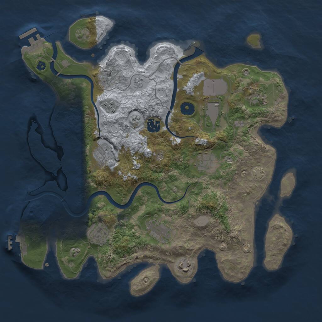 Rust Map: Procedural Map, Size: 3500, Seed: 927161480, 15 Monuments