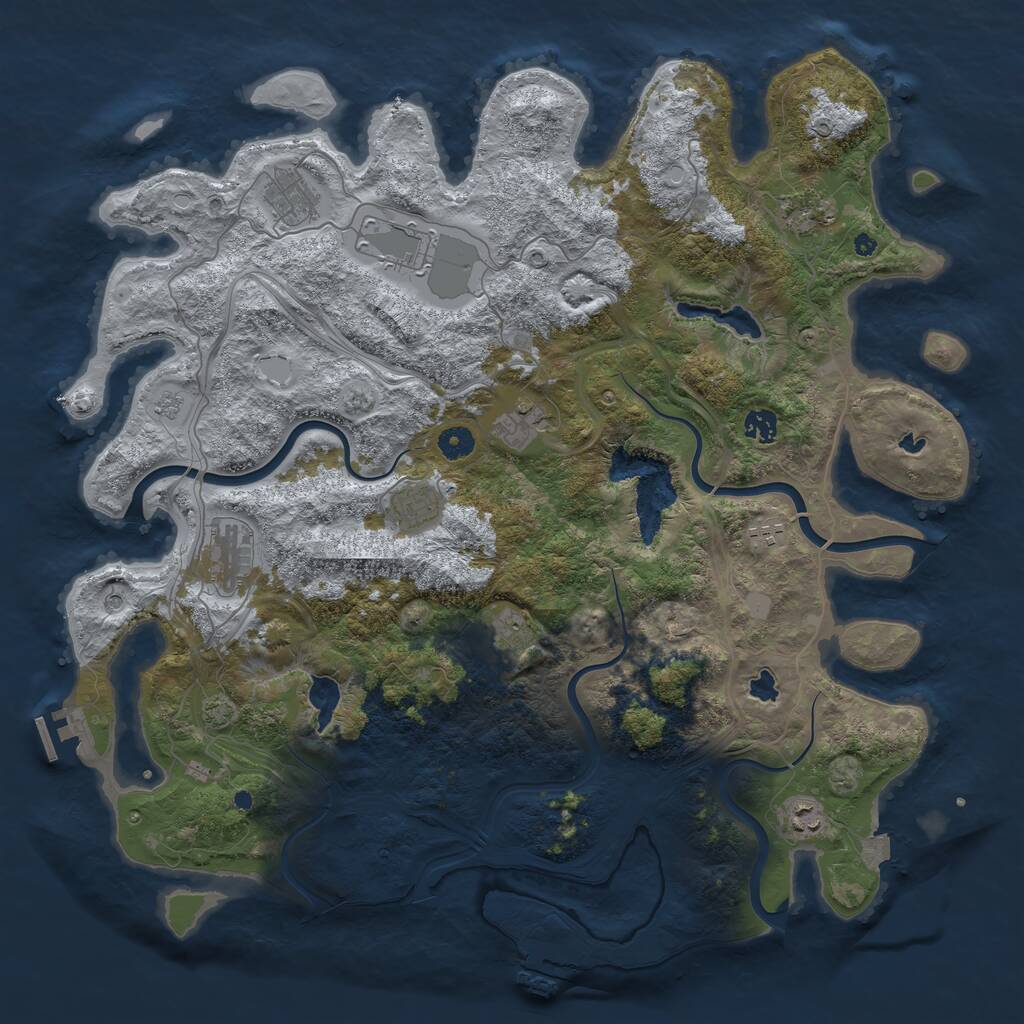 Rust Map: Procedural Map, Size: 4500, Seed: 1473118490, 16 Monuments