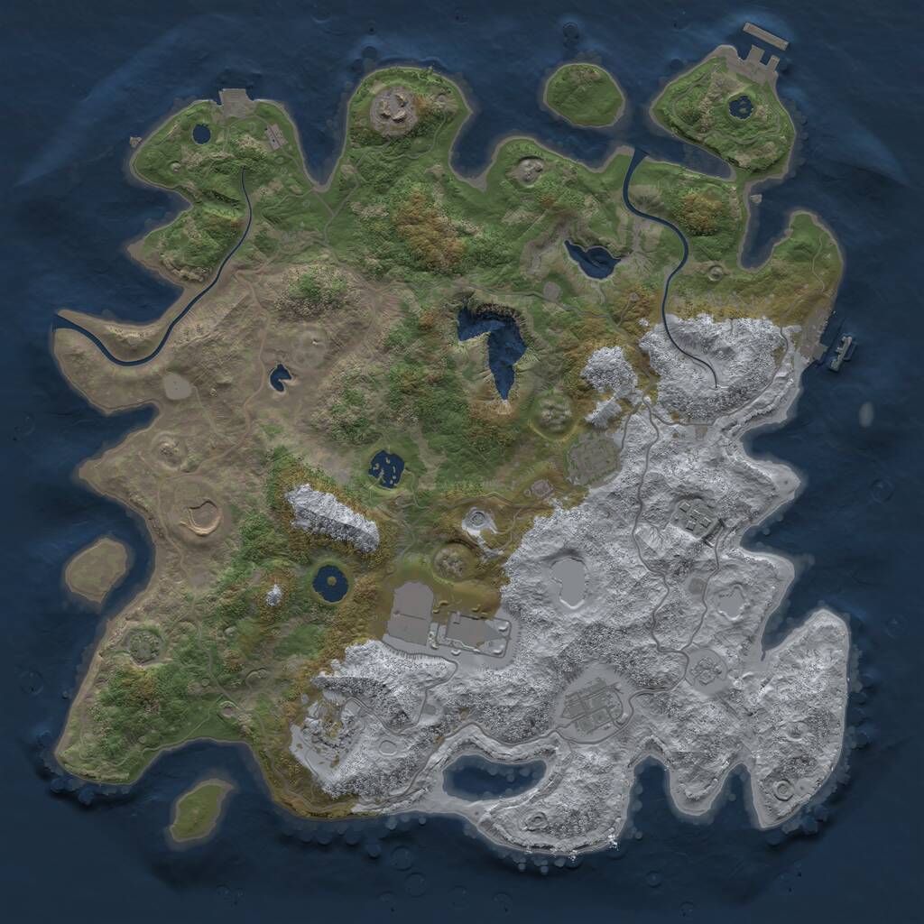 Rust Map: Procedural Map, Size: 4000, Seed: 1622971054, 14 Monuments