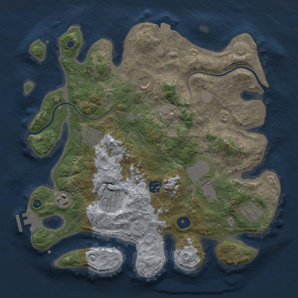 Rust Map: Procedural Map, Size: 3500, Seed: 97123687, 11 Monuments