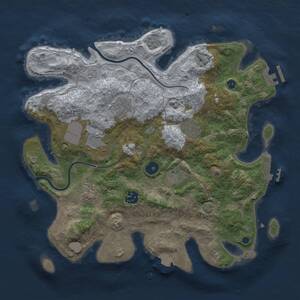 Thumbnail Rust Map: Procedural Map, Size: 3500, Seed: 58740867, 13 Monuments