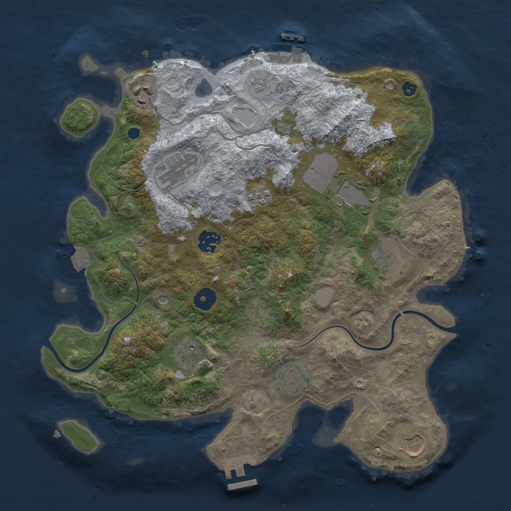 Rust Map: Procedural Map, Size: 3500, Seed: 77795302, 15 Monuments