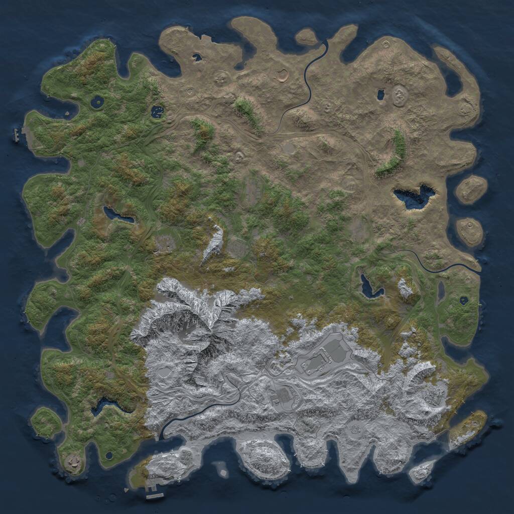Rust Map: Procedural Map, Size: 6000, Seed: 787592231, 17 Monuments