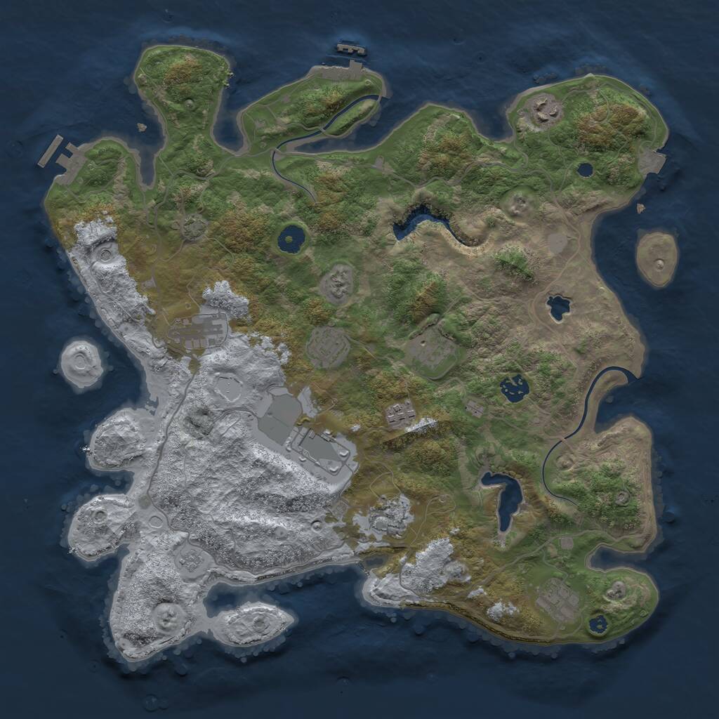Rust Map: Procedural Map, Size: 4000, Seed: 253150, 15 Monuments