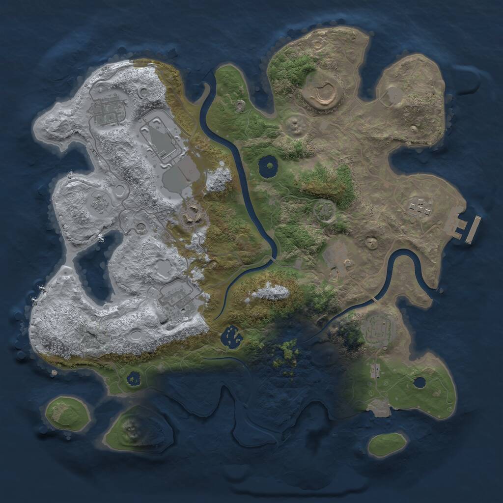 Rust Map: Procedural Map, Size: 3500, Seed: 73396265, 14 Monuments