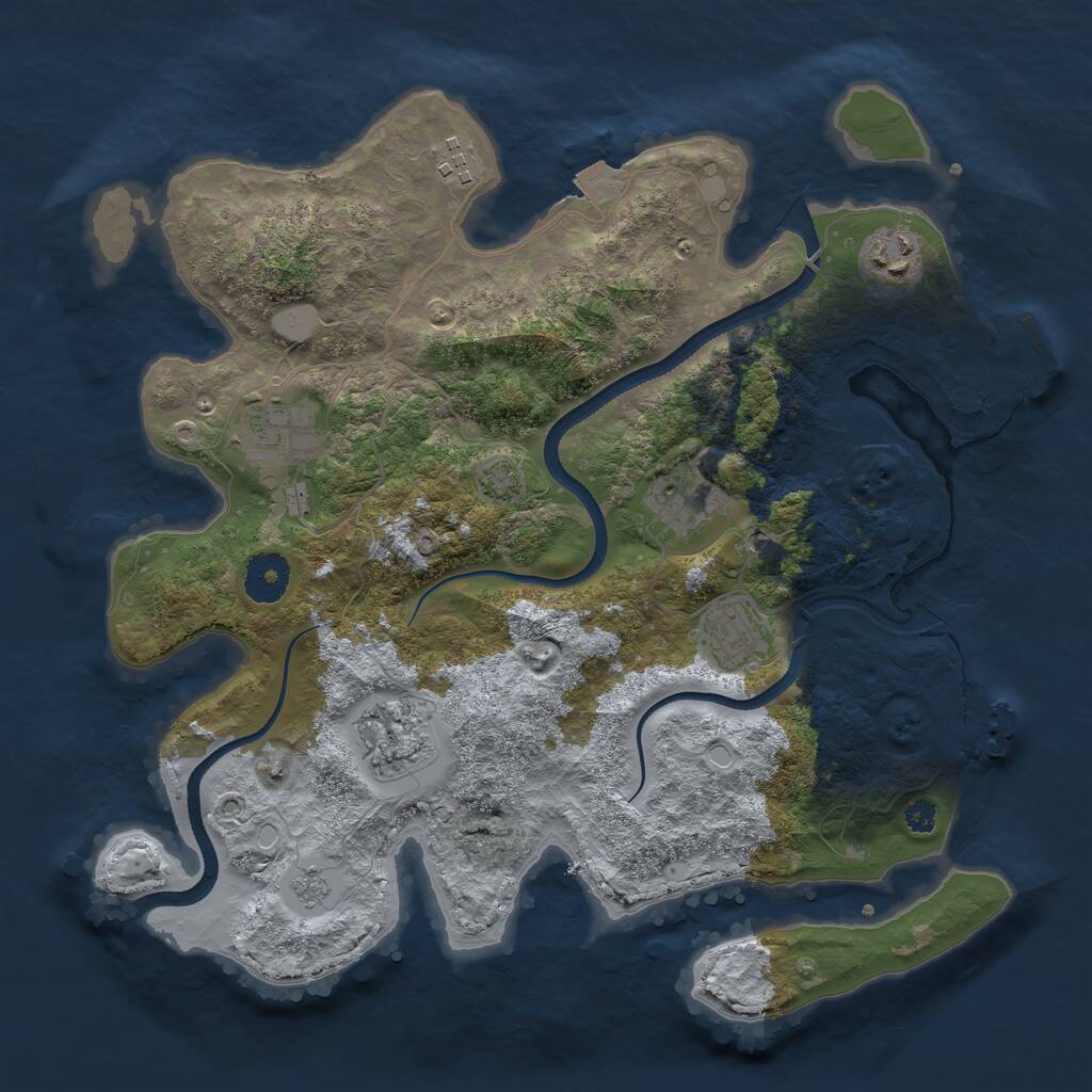 Rust Map: Procedural Map, Size: 3400, Seed: 903922247, 12 Monuments