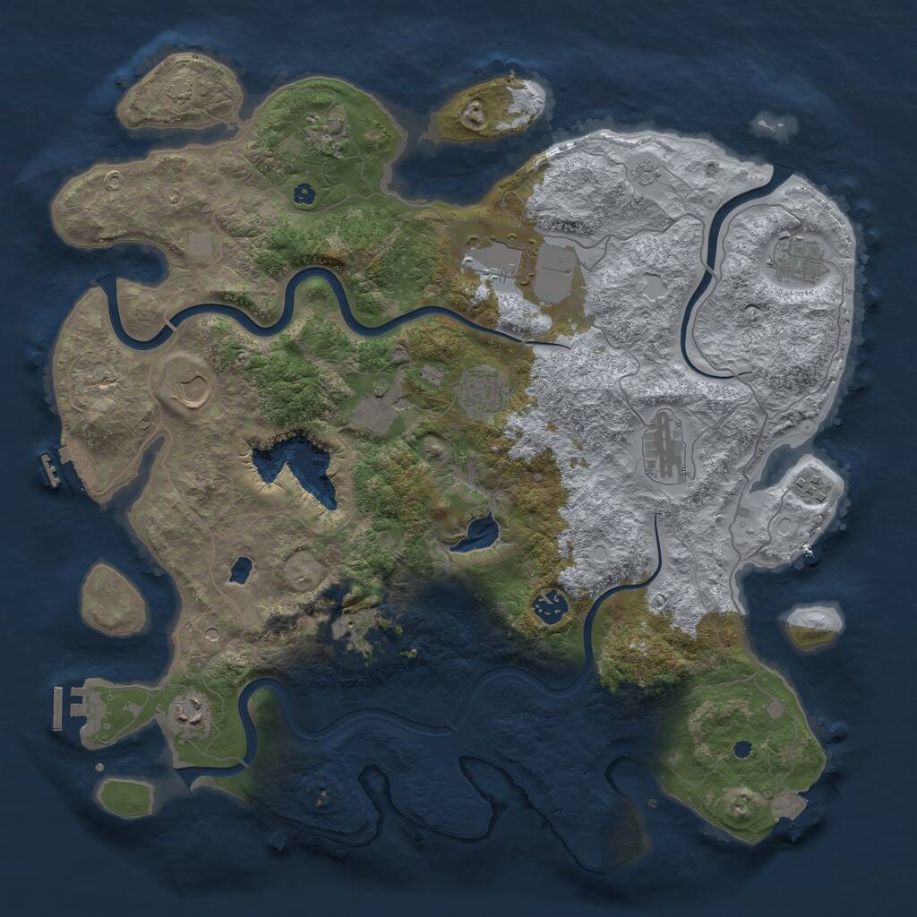 Rust Map: Procedural Map, Size: 4200, Seed: 12232013, 17 Monuments