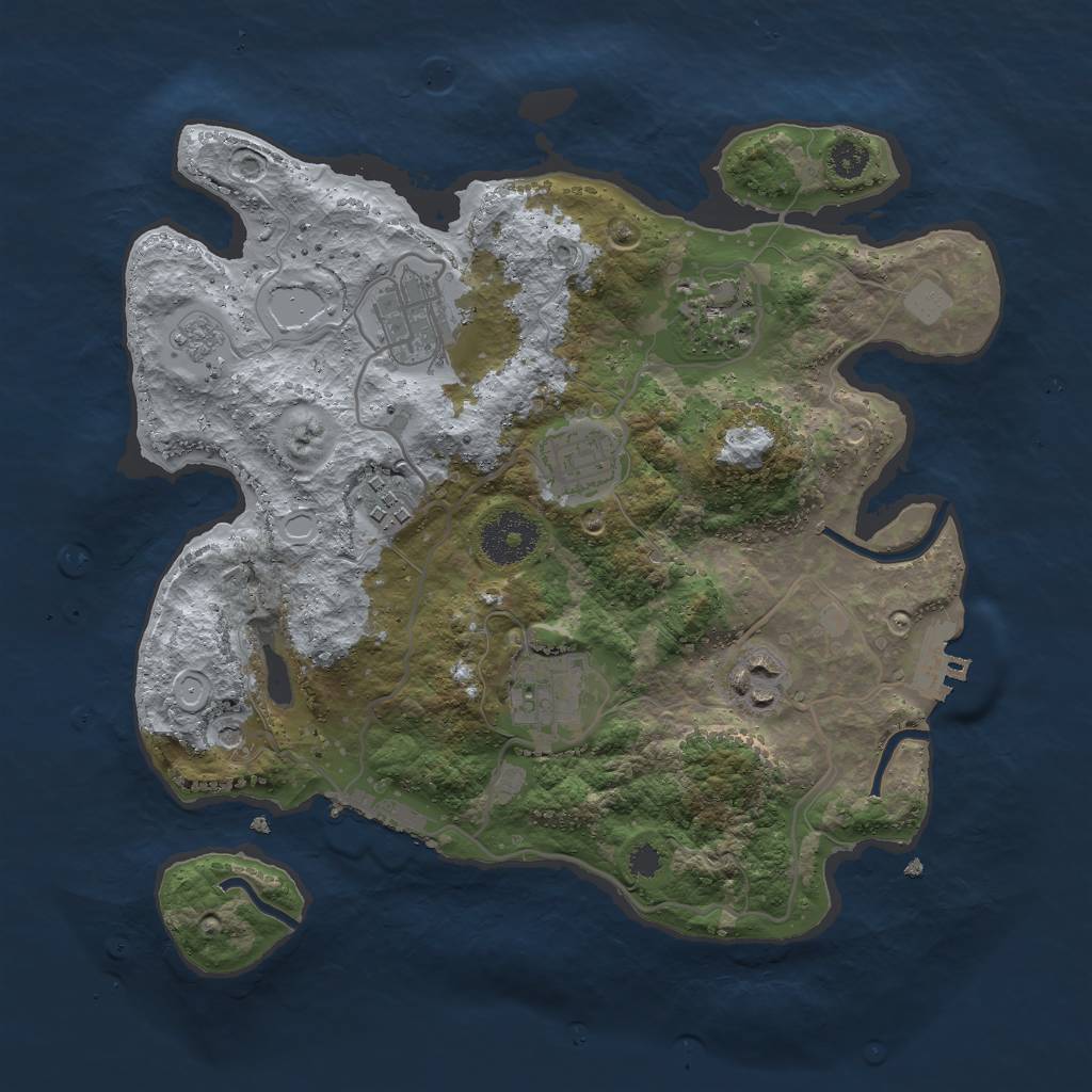 Rust Map: Procedural Map, Size: 3000, Seed: 38933, 15 Monuments