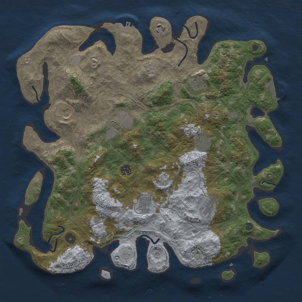Rust Map: Procedural Map, Size: 4250, Seed: 654185, 18 Monuments