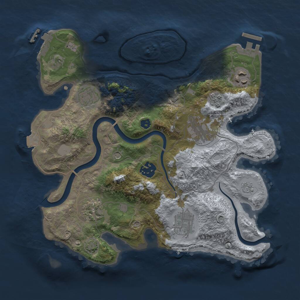 Rust Map: Procedural Map, Size: 3000, Seed: 890808697, 13 Monuments