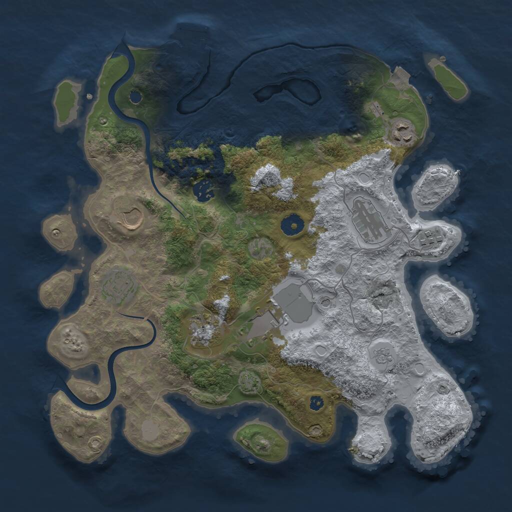 Rust Map: Procedural Map, Size: 3500, Seed: 13139133, 13 Monuments