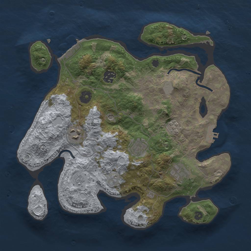 Rust Map: Procedural Map, Size: 3000, Seed: 1828925014, 14 Monuments