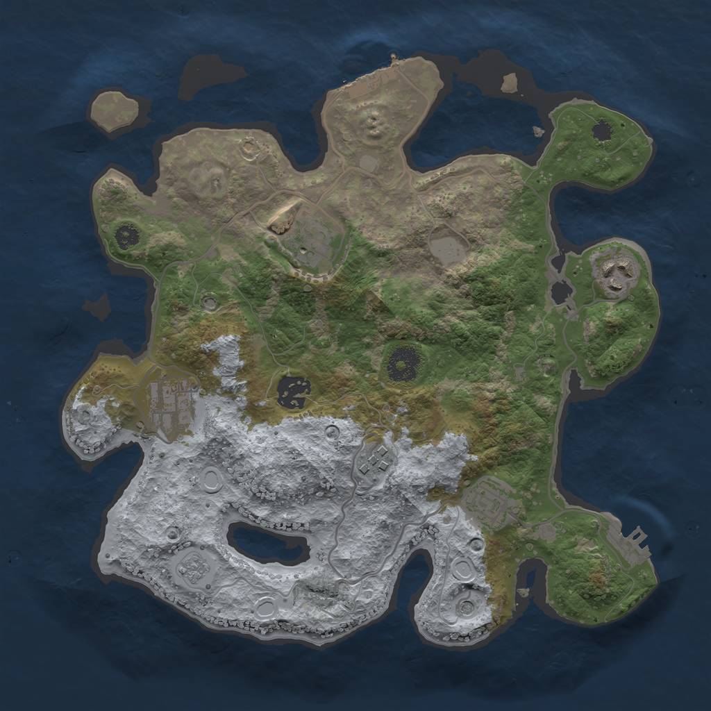 Rust Map: Procedural Map, Size: 3100, Seed: 90721, 15 Monuments