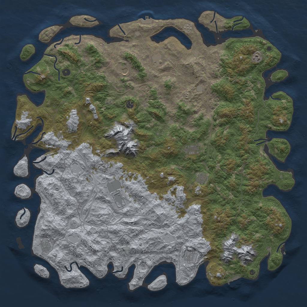 Rust Map: Procedural Map, Size: 6000, Seed: 17111975, 20 Monuments