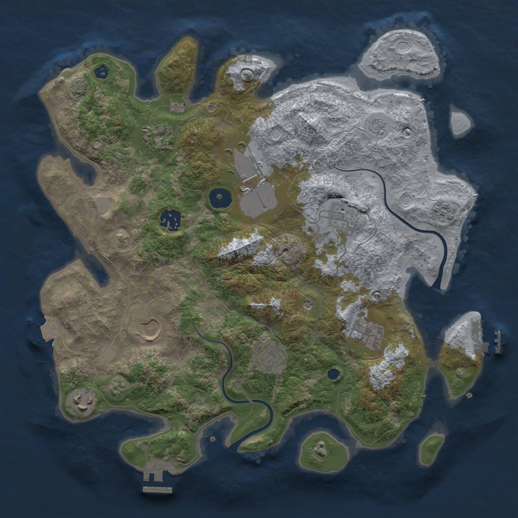 Rust Map: Procedural Map, Size: 3600, Seed: 62510, 15 Monuments