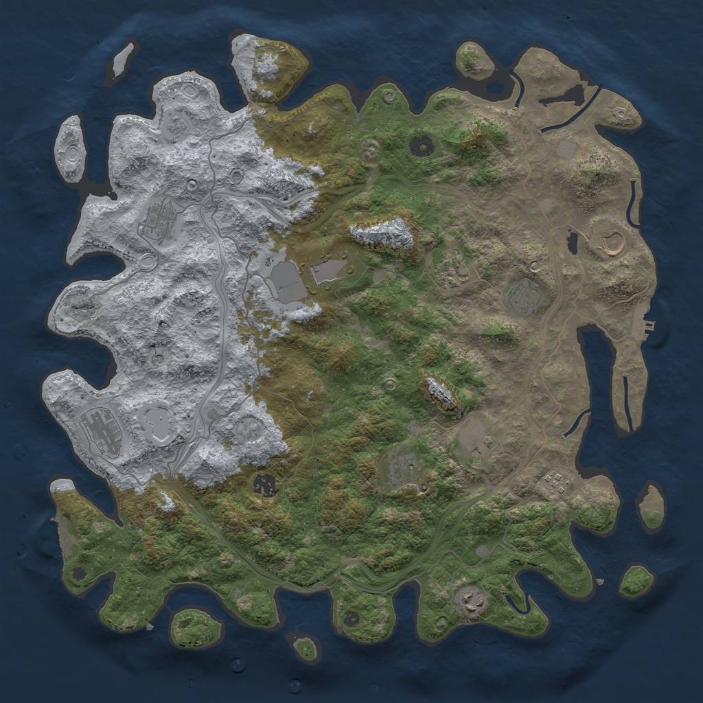 Rust Map: Procedural Map, Size: 4500, Seed: 5357704, 20 Monuments