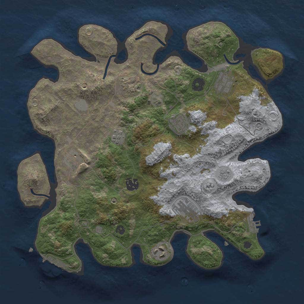 Rust Map: Procedural Map, Size: 3400, Seed: 210353971, 17 Monuments