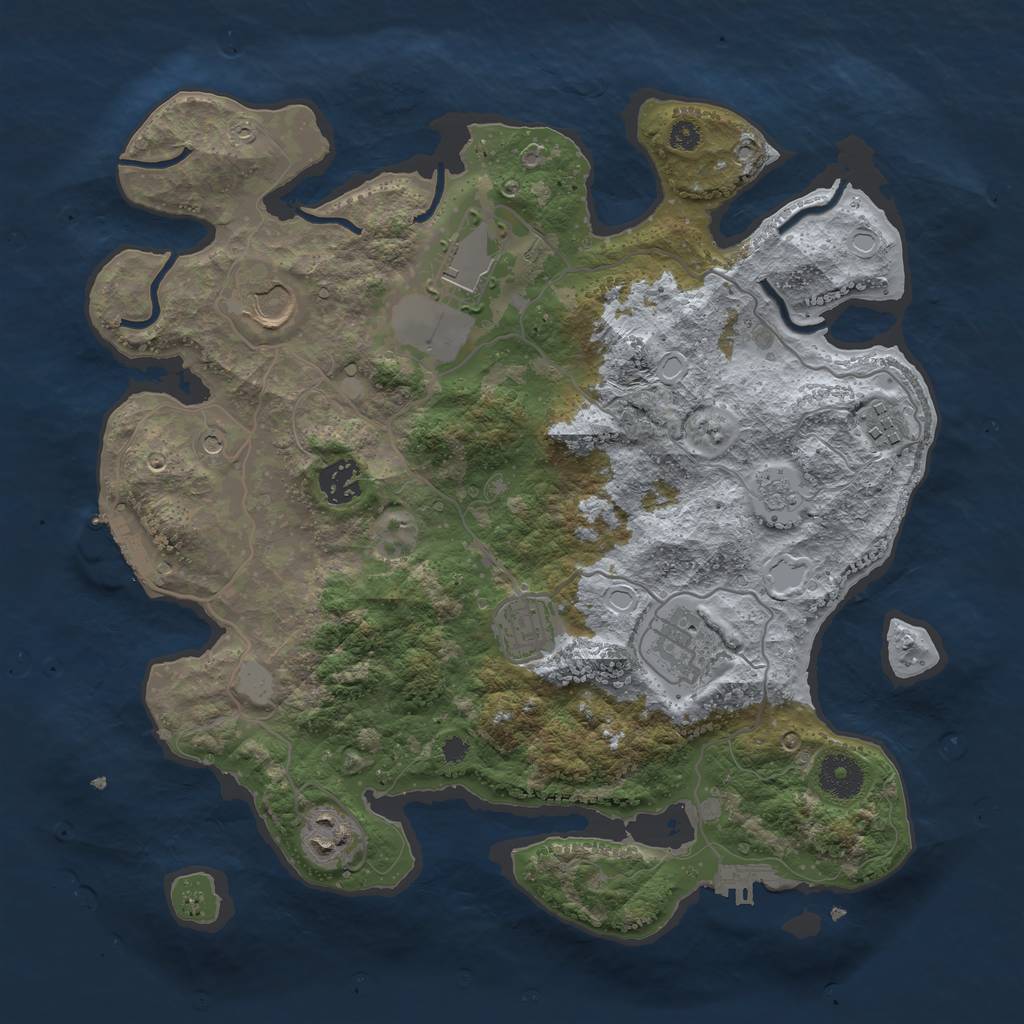 Rust Map: Procedural Map, Size: 3500, Seed: 4489149, 16 Monuments