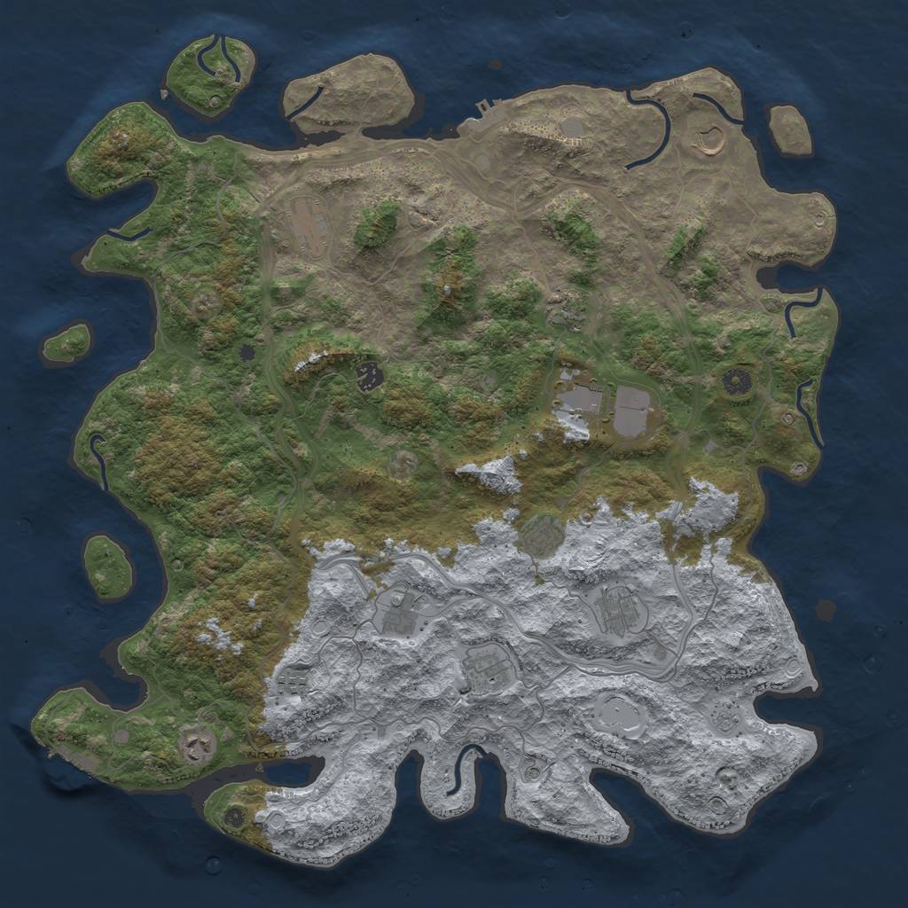 Rust Map: Procedural Map, Size: 4800, Seed: 1678698169, 20 Monuments