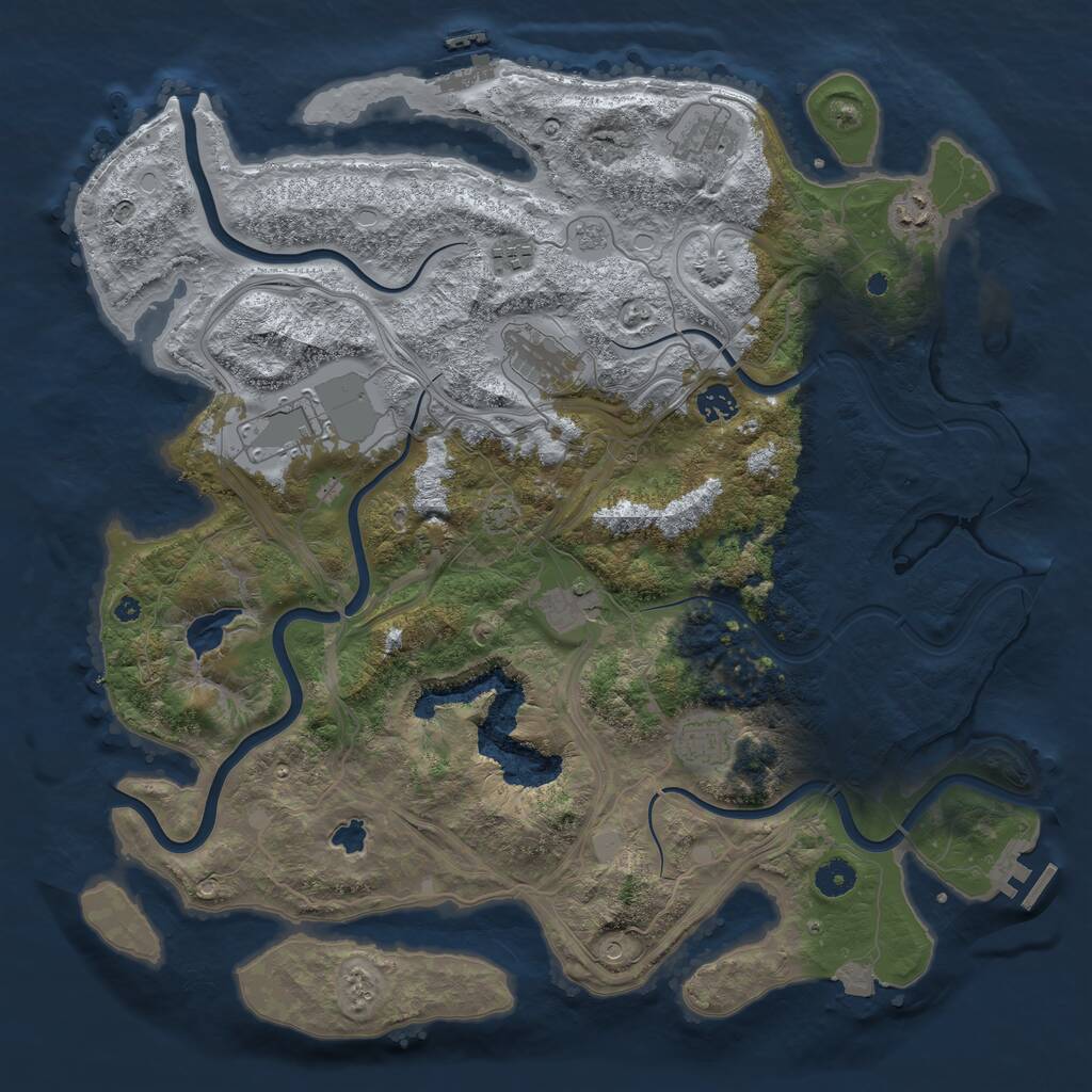 Rust Map: Procedural Map, Size: 4250, Seed: 478089395, 14 Monuments