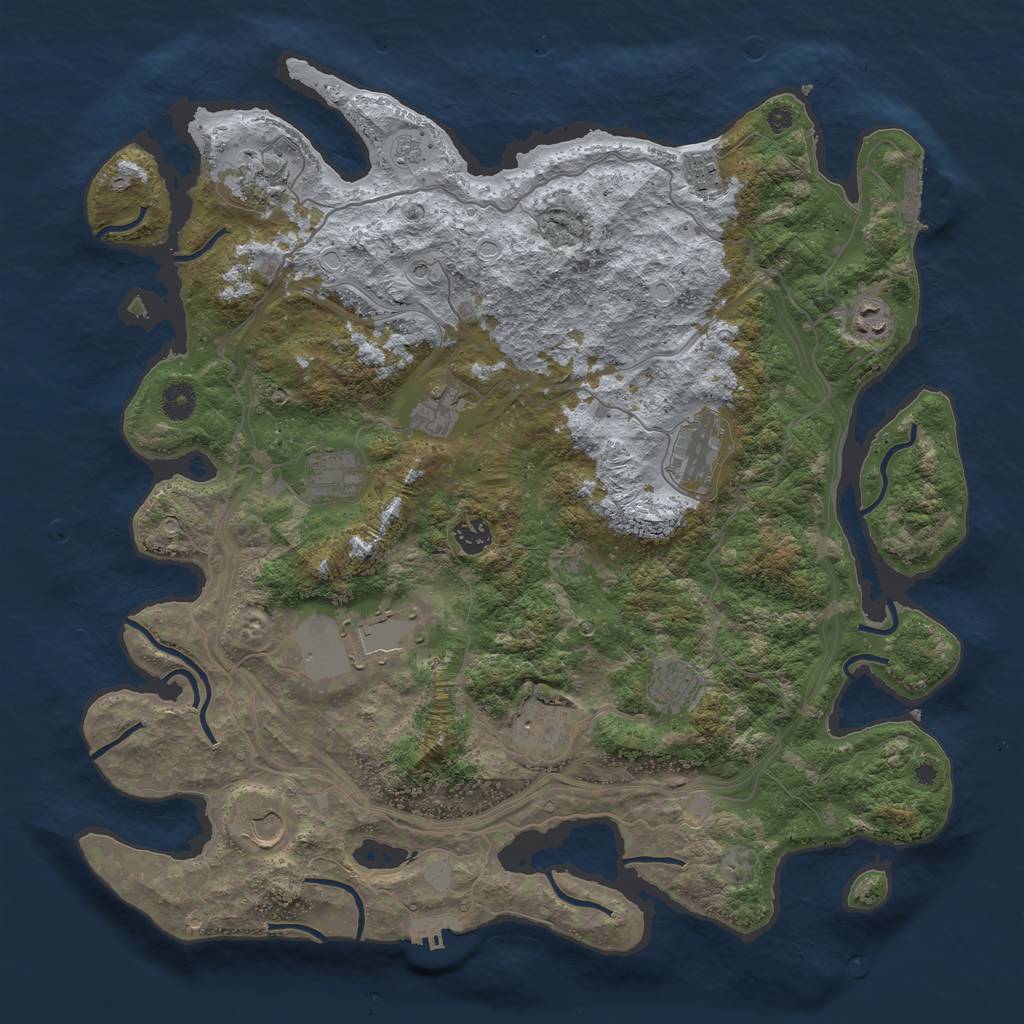 Rust Map: Procedural Map, Size: 4250, Seed: 1821978620, 20 Monuments