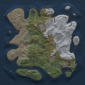 Thumbnail Rust Map: Procedural Map, Size: 3500, Seed: 1140907549, 17 Monuments