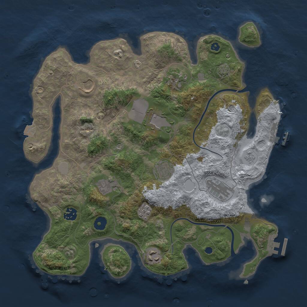 Rust Map: Procedural Map, Size: 3500, Seed: 11196048, 15 Monuments
