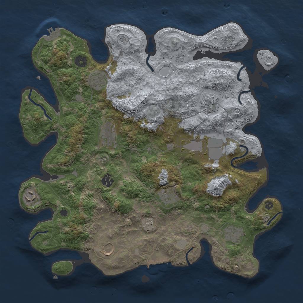 Rust Map: Procedural Map, Size: 3750, Seed: 5686457, 19 Monuments