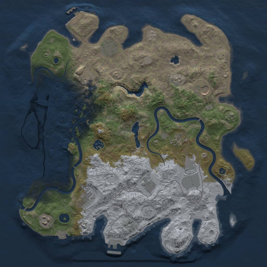 Rust Map: Procedural Map, Size: 4000, Seed: 98531, 16 Monuments