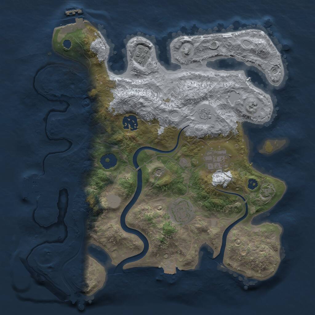 Rust Map: Procedural Map, Size: 3000, Seed: 2014866607, 10 Monuments
