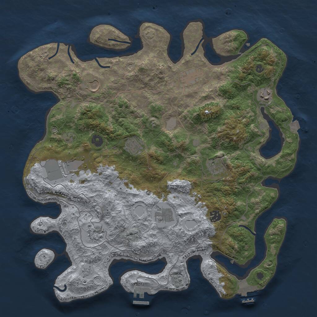 Rust Map: Procedural Map, Size: 4000, Seed: 790480084, 16 Monuments