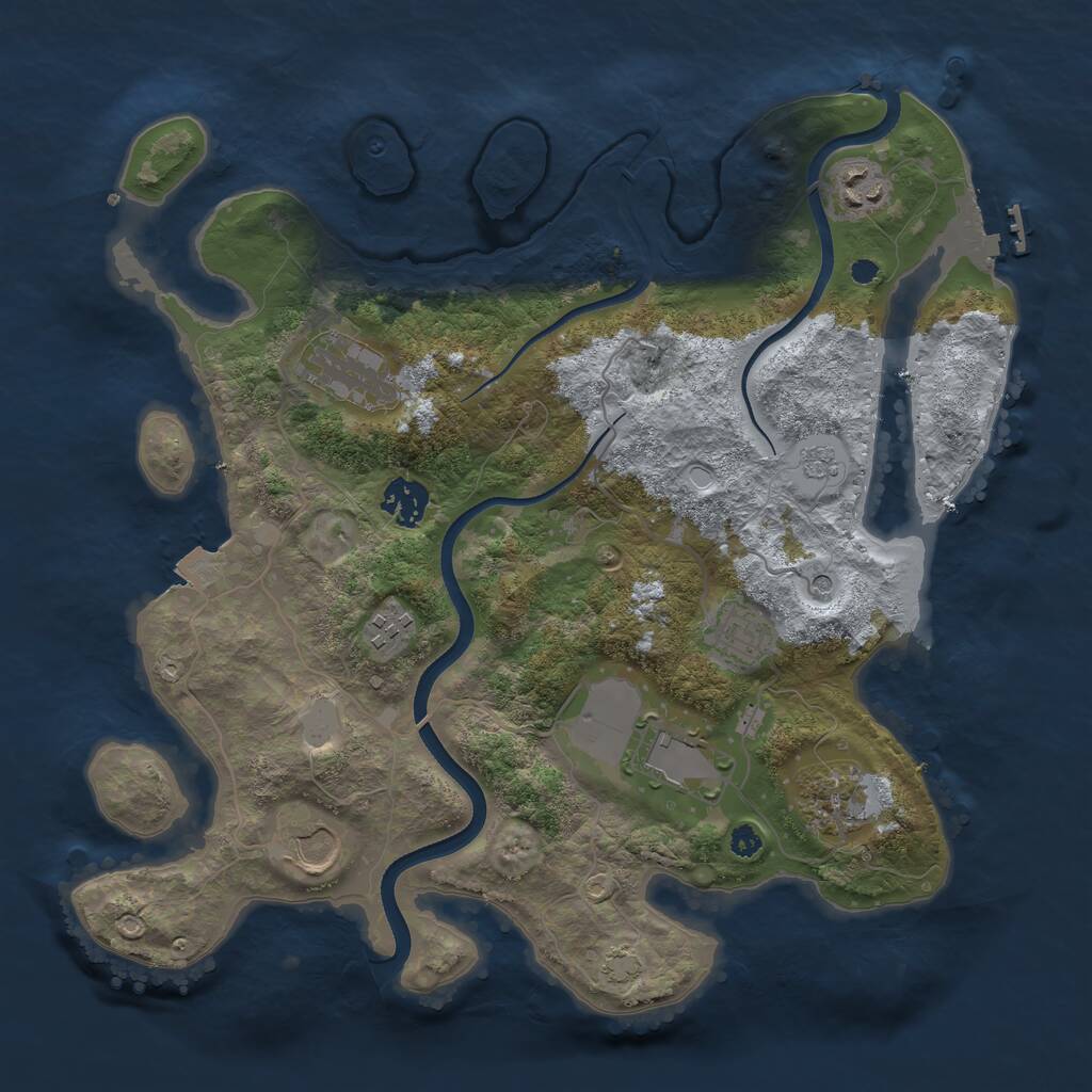 Rust Map: Procedural Map, Size: 3500, Seed: 67742389, 13 Monuments