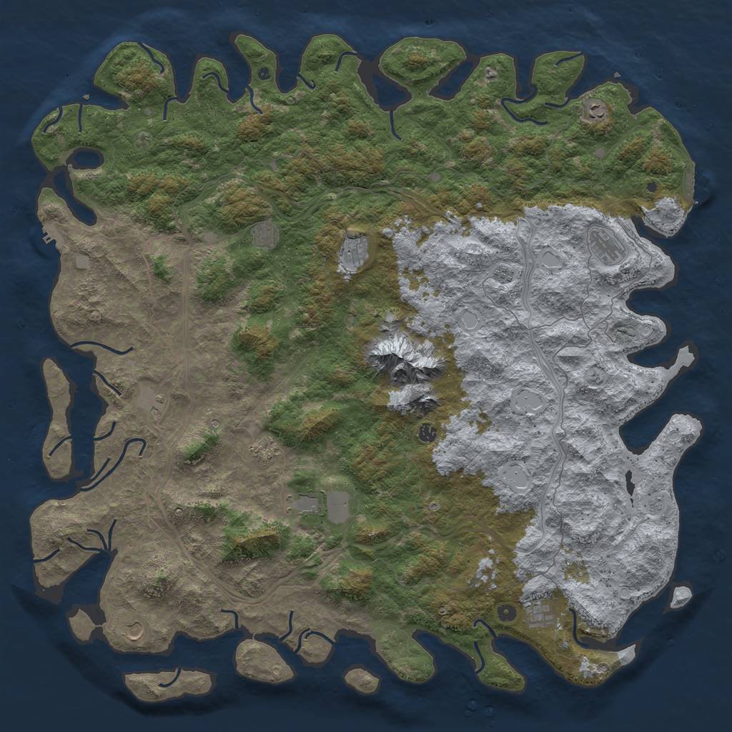 Rust Map: Procedural Map, Size: 6000, Seed: 1476209920, 20 Monuments