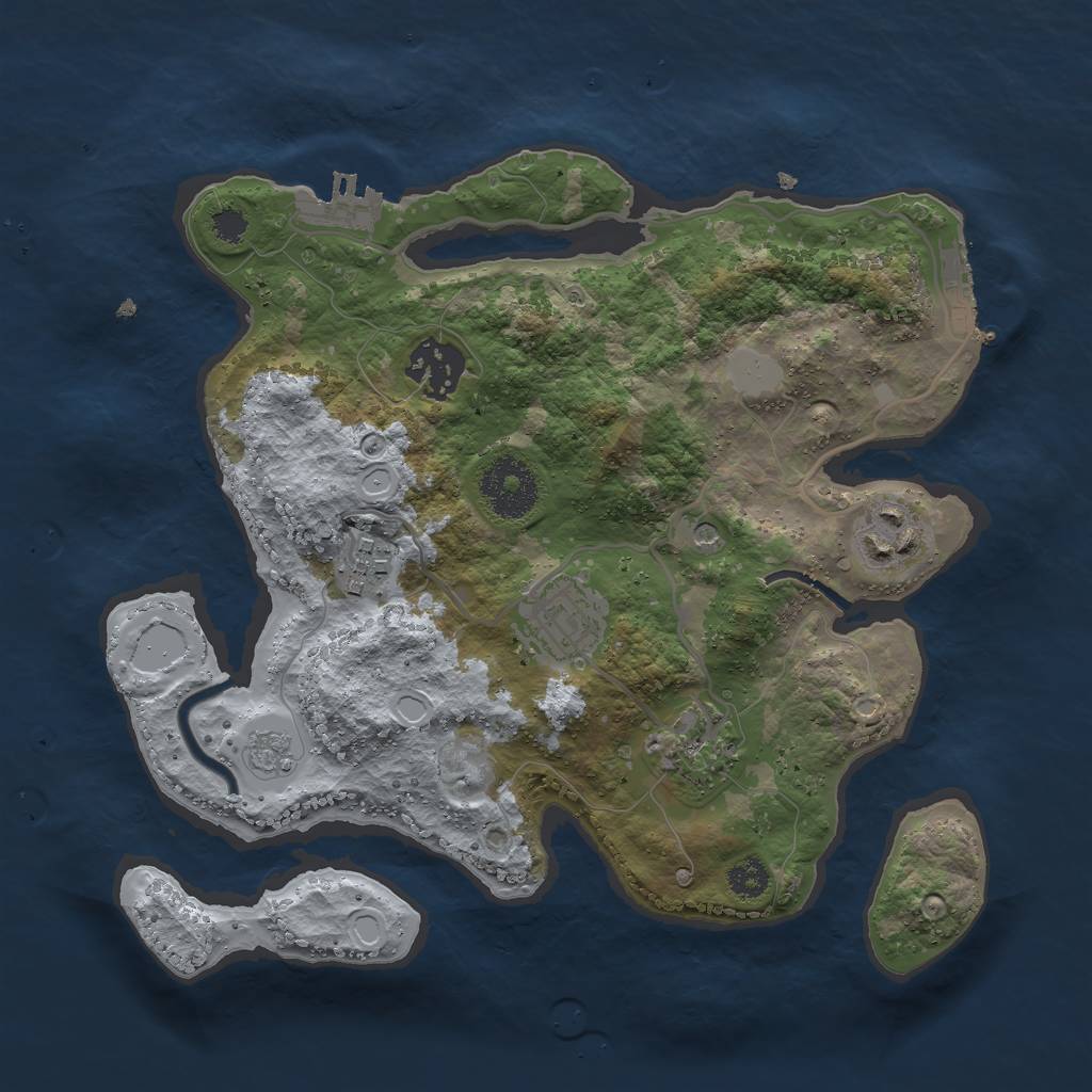 Rust Map: Procedural Map, Size: 2800, Seed: 6969, 14 Monuments