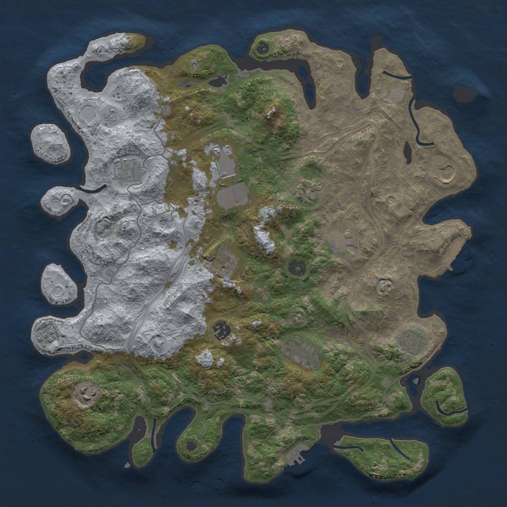 Rust Map: Procedural Map, Size: 4250, Seed: 1082533519, 20 Monuments