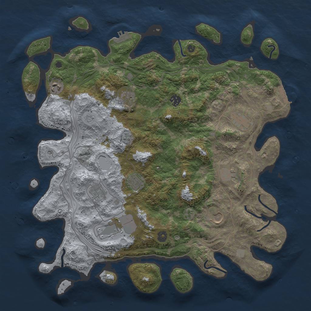 Rust Map: Procedural Map, Size: 4250, Seed: 11168, 19 Monuments