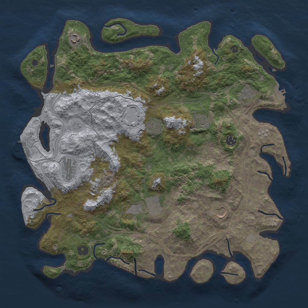 Rust Map: Procedural Map, Size: 4250, Seed: 1350459119, 18 Monuments