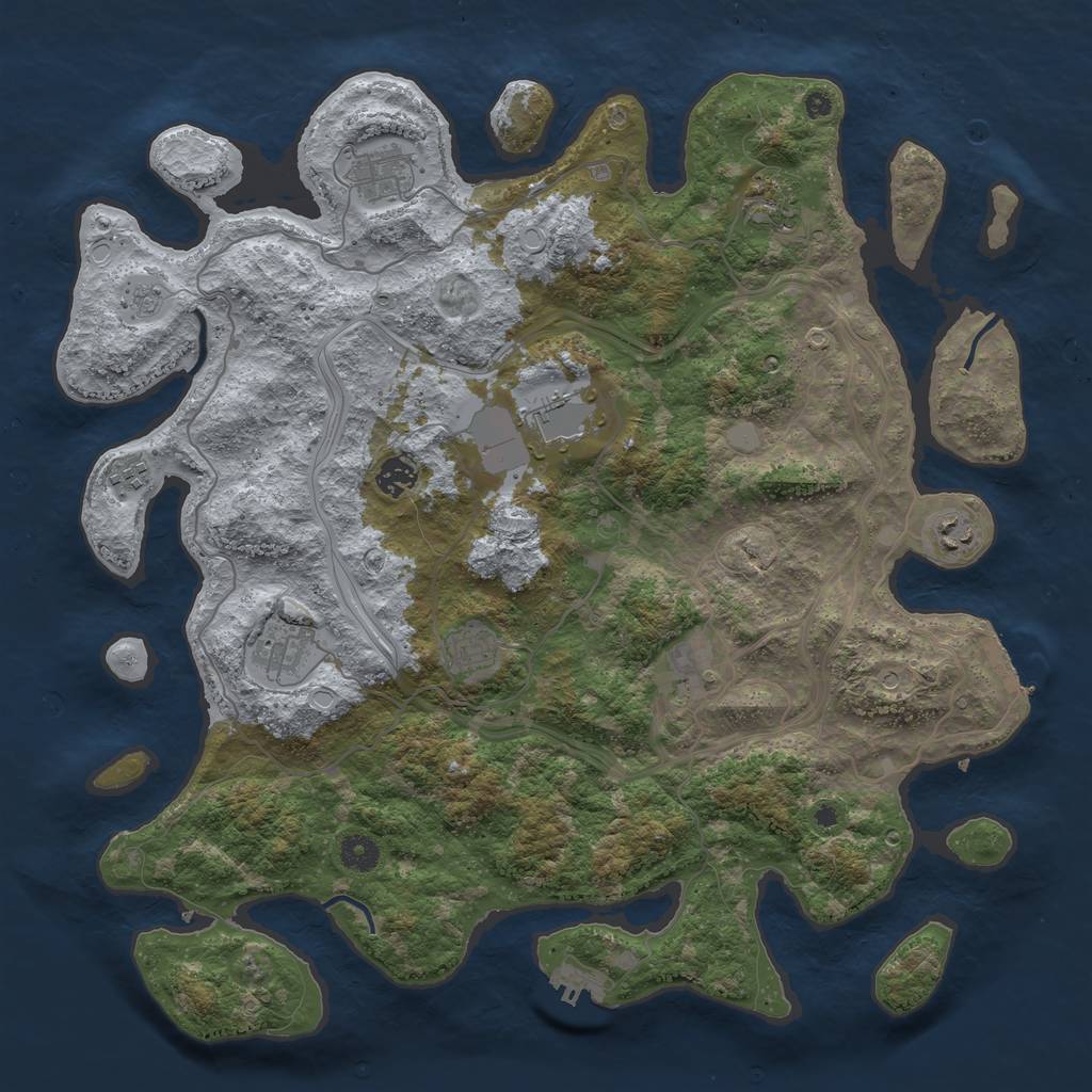 Rust Map: Procedural Map, Size: 4250, Seed: 74106121, 18 Monuments