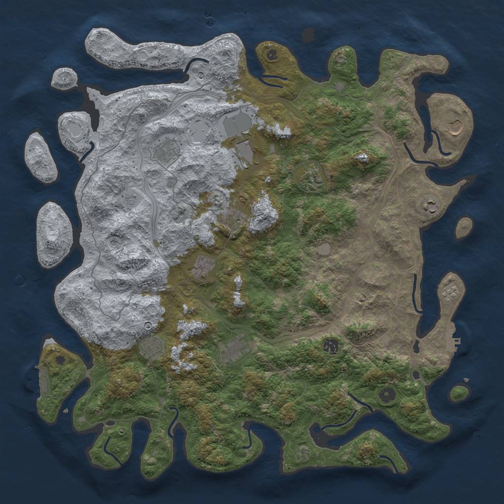 Rust Map: Procedural Map, Size: 4800, Seed: 1494098729, 20 Monuments