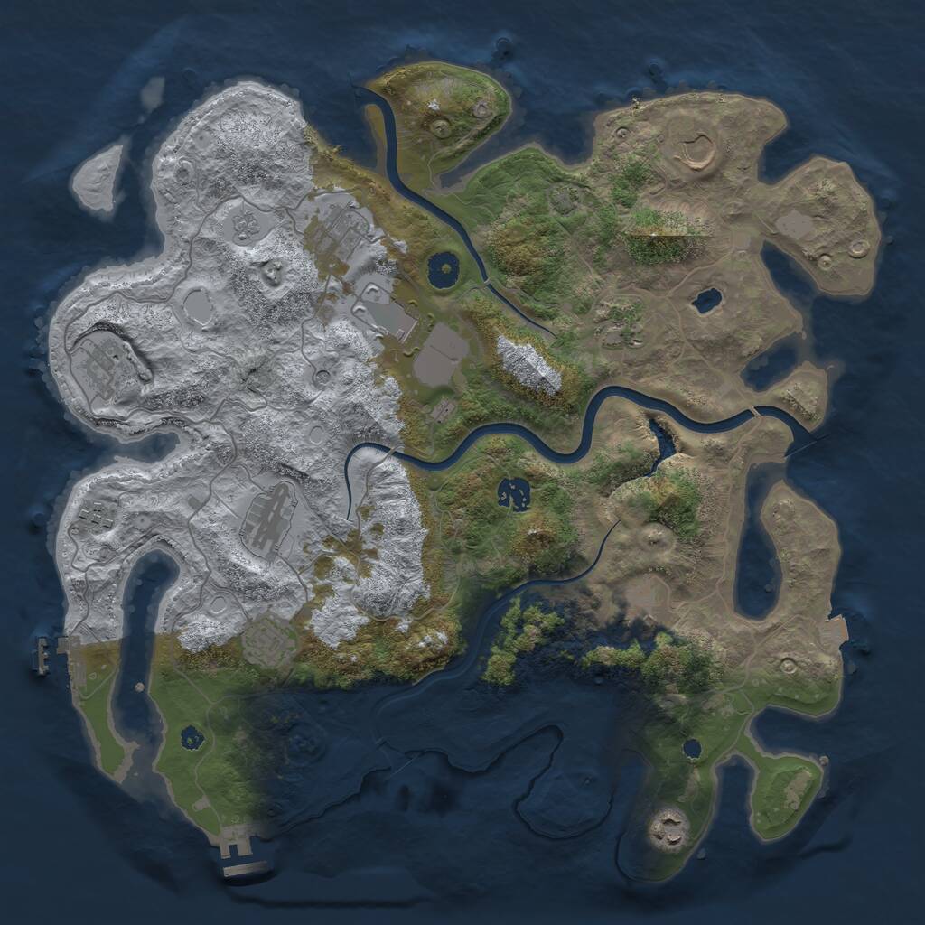 Rust Map: Procedural Map, Size: 4000, Seed: 490117684, 17 Monuments