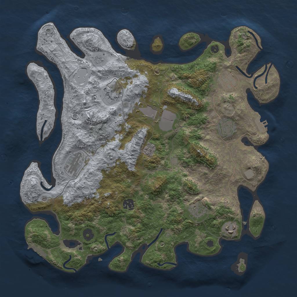 Rust Map: Procedural Map, Size: 3850, Seed: 420690, 18 Monuments