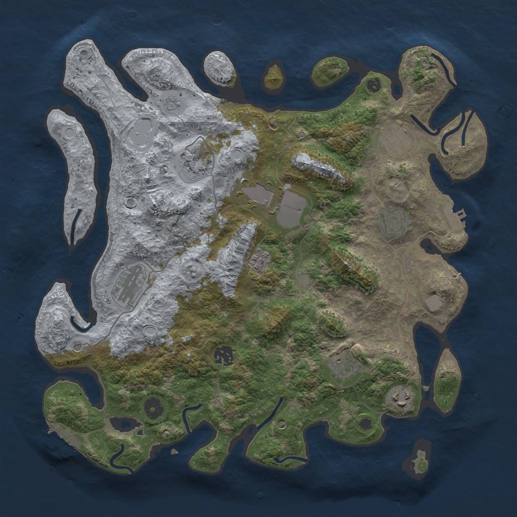 Rust Map: Procedural Map, Size: 3850, Seed: 420690, 18 Monuments