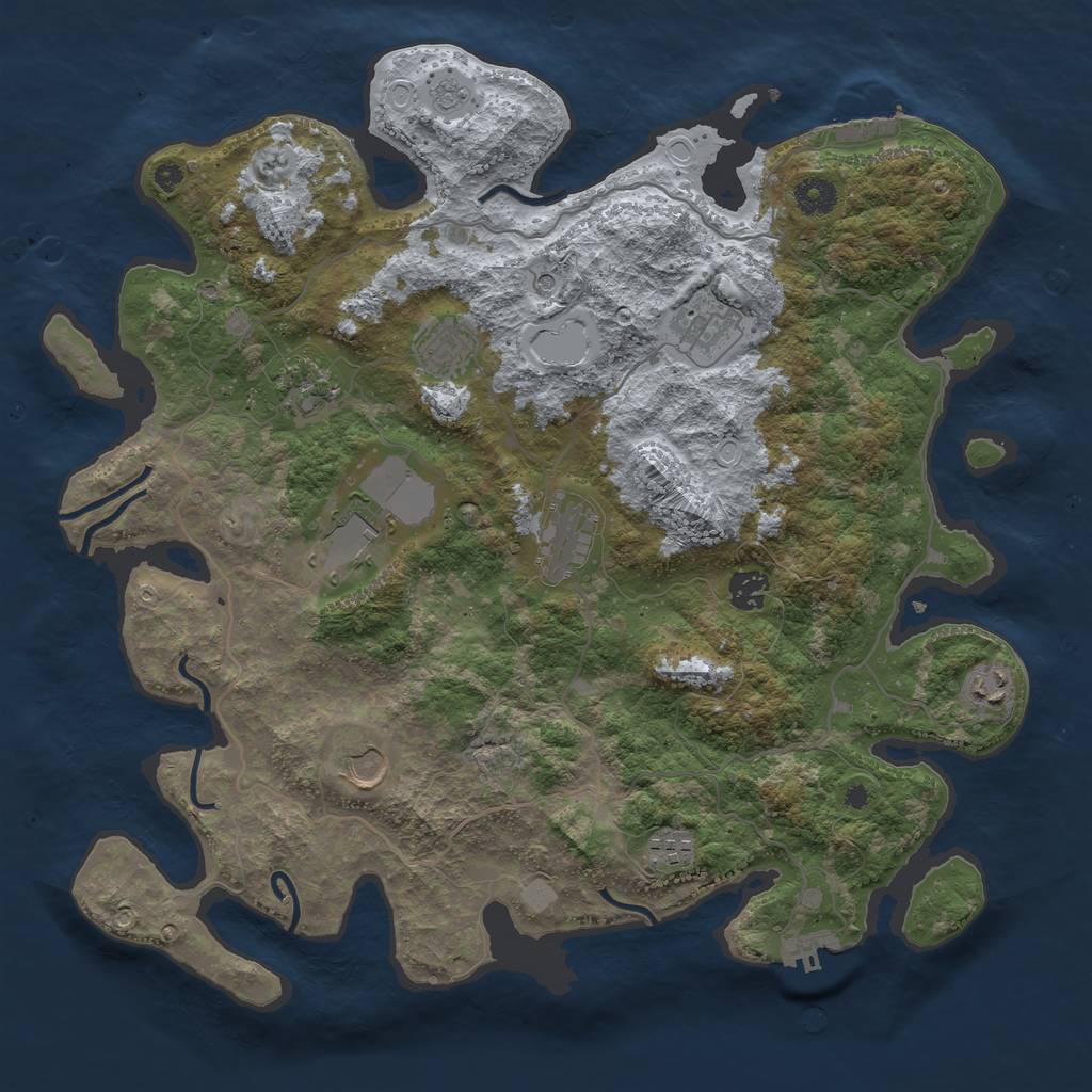 Rust Map: Procedural Map, Size: 4000, Seed: 562348094, 18 Monuments