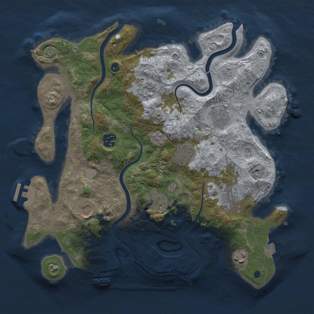 Rust Map: Procedural Map, Size: 3500, Seed: 85580637, 15 Monuments