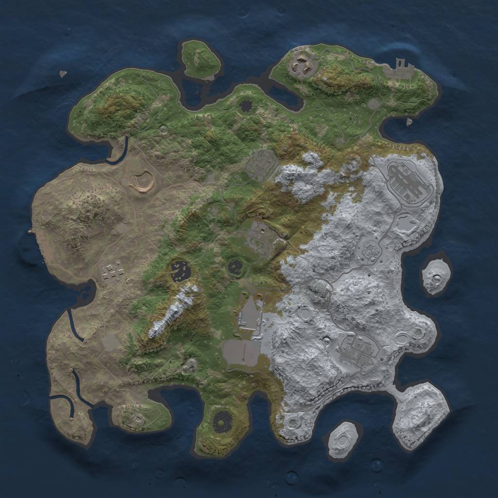Rust Map: Procedural Map, Size: 3500, Seed: 31157, 17 Monuments
