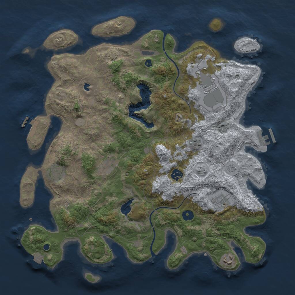 Rust Map: Procedural Map, Size: 4000, Seed: 9446, 13 Monuments
