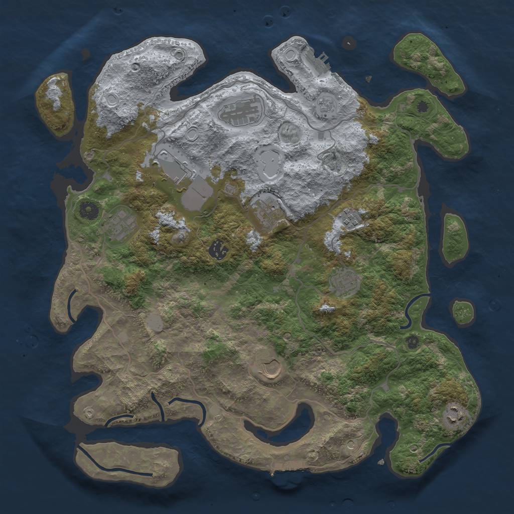Rust Map: Procedural Map, Size: 4000, Seed: 56705961, 18 Monuments