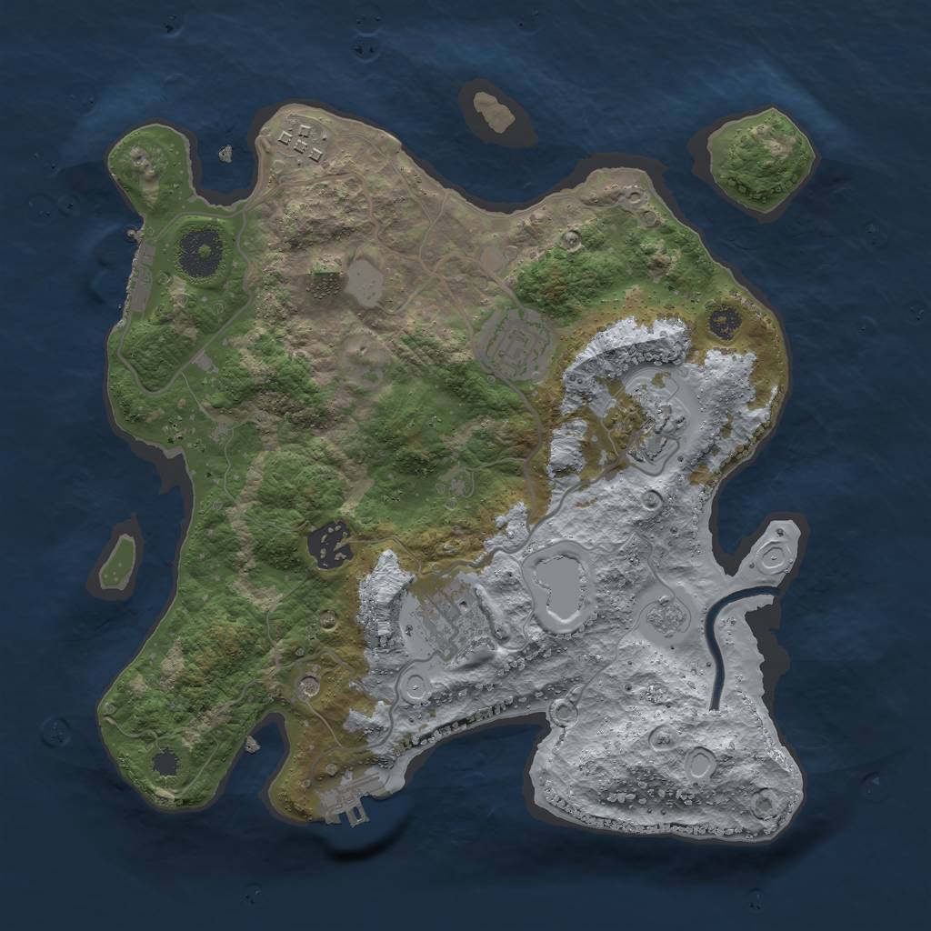 Rust Map: Procedural Map, Size: 3000, Seed: 918447106, 14 Monuments