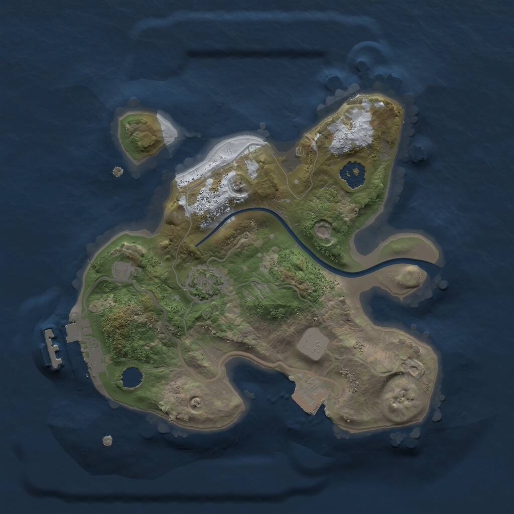 Rust Map: Procedural Map, Size: 2000, Seed: 901251052, 3 Monuments